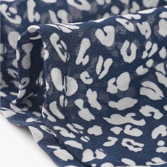 Agnes Orinda Navy White Print Midi Dress 4X Plus Size Smocked Waist Flowy - Picture 5 of 14